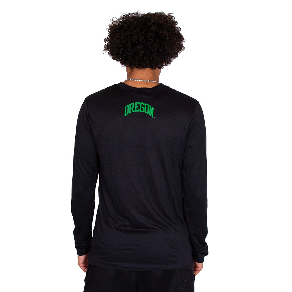 Classic Oregon O, Nike, Black, Long Sleeve, Performance/Dri-FIT, Men, Basketball, Shooting, Sideline, T-Shirt, 813662